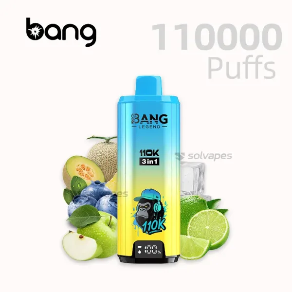 The Bang Leader 110K Puffs Disposable Vape offers 110,000 puffs 💨, 3-in-1 flavors 🍓🍉, and 2% nicotine for a satisfying experience.
