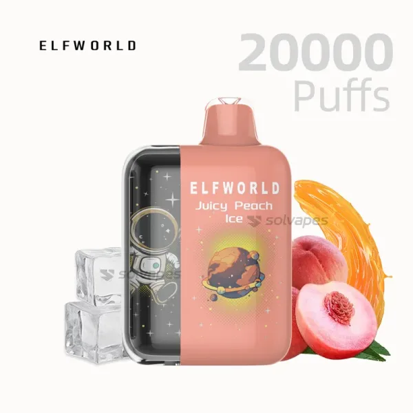 ELFWORLD PLUS 20000 puffs vape in Juicy Peach Ice flavor