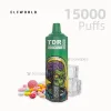 ELFWORLD TDR15000 Rainbow Candy disposable vape with digital display