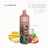 ELFWORLD TDR15000 Strawberry Banner disposable vape with digital display