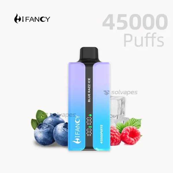 HIFANCY DREAM 45000 Puffs Disposable Vape with Blue Razz Ice flavor.